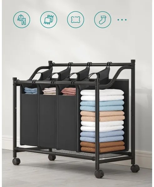 Coș pentru rufe LINA, negru