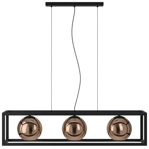 Lustră pe cablu Eglo 390091 CORDOBA 3xE27/40W/230V cupru/negru