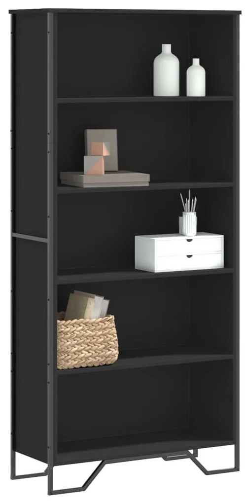 vidaXL Bibliotecă, negru, 80x31x169 cm, lemn prelucrat