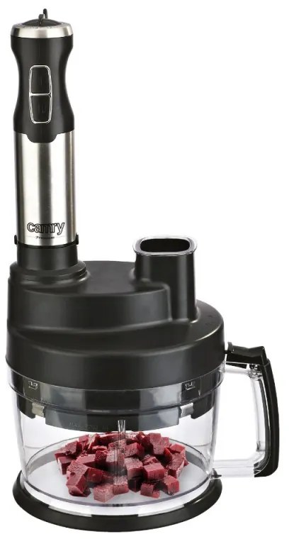 Robot de bucatarie 14 in 1 Camry CR 4623, 1600W, 2 l, Blender, Tocator, Accesorii, Turbo, Inox/Negru