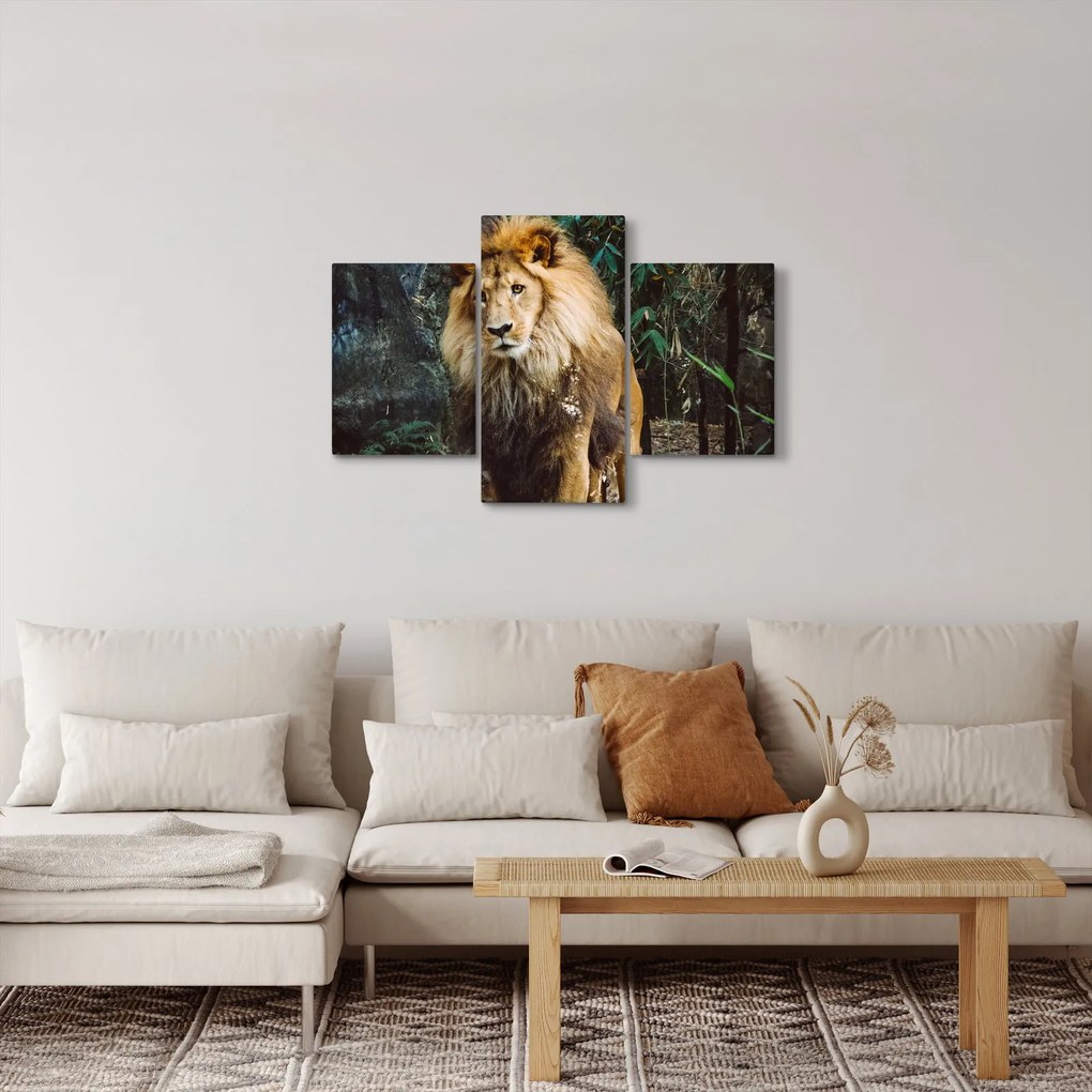 Tablou cu leu în natură (90x60 cm)