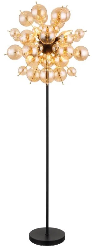 Lampadar design modern UDO 6L negru/chihlimbar