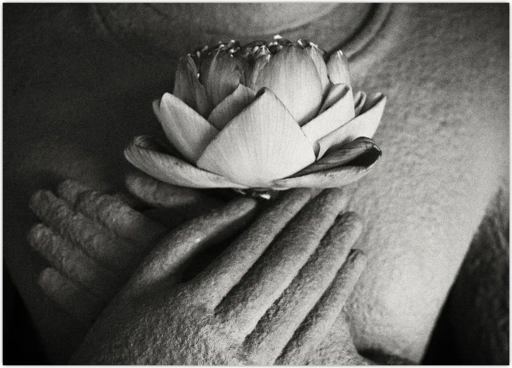 Tablou - Lotus în mâinile lui Buddha (70x50 cm)