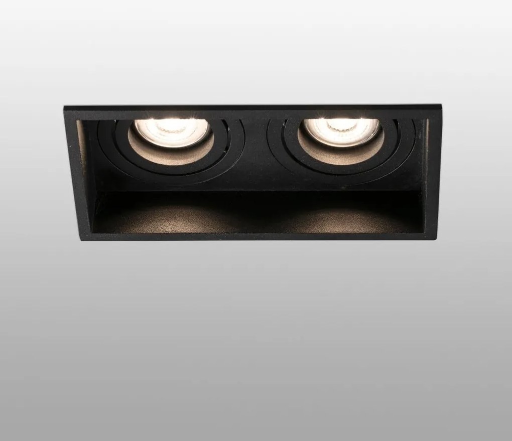 Rama Spot incastrabil tavan orientabil HYDE SQ 2L negru