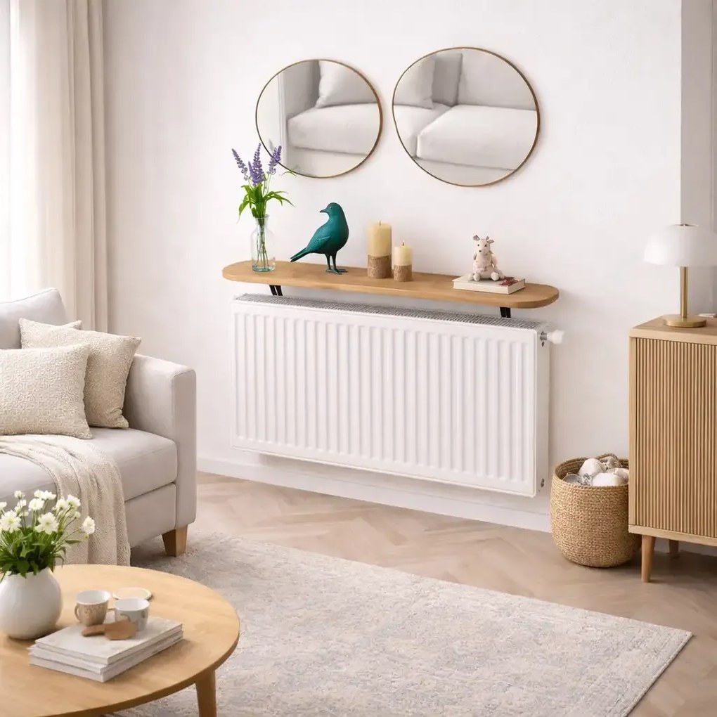 Raft perete, suport calorifer, nuc, Homs, 80x18 cm, L005