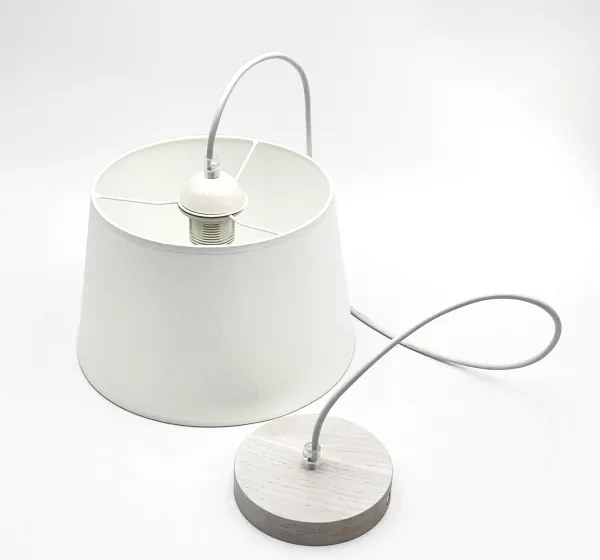 Lustră suspendată pe cablu AIDA 1xE27/60W/230V Ø 25 cm stejar/alb