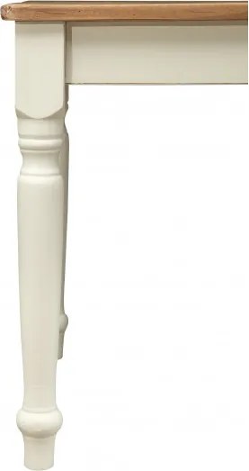 Masa fixa, L140 80 H80 cm, cu sertar, lemn masiv alb antichizat/natur