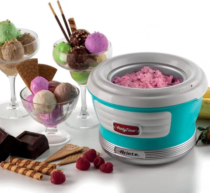 Aparat preparare inghetata Ariete PARTY TIME 0643/01, 12W, 1.5 L, 30 min, Bol mobil, Turcoaz