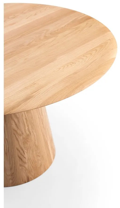 Masă de dining în culoare naturală rotundă din lemn de stejar ø 126 cm Mushroom – Gazzda
