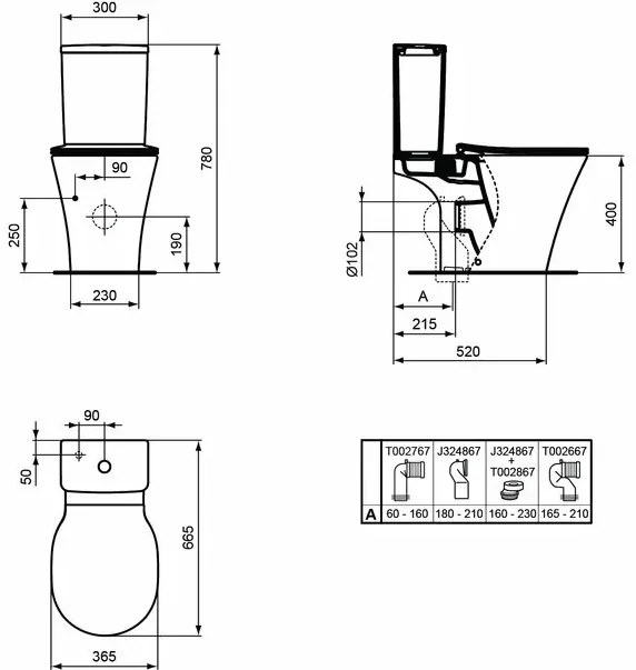 Vas wc pe pardoseala Ideal Standard Connect Air AquaBlade pentru rezervor asezat