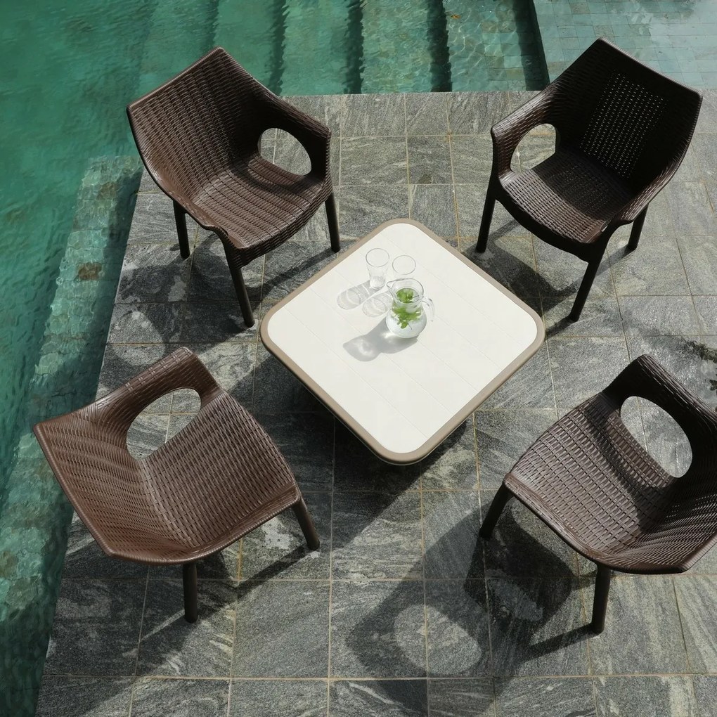 Scaun din ratan Cambridge Dark Brown 61 x 54 x 80 cm