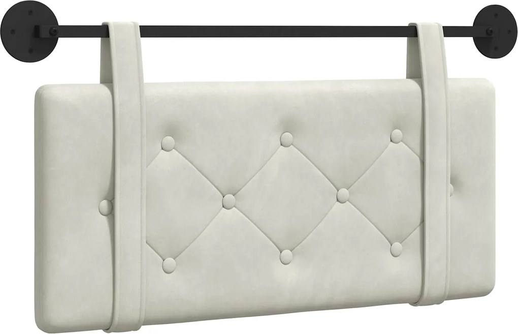 vidaXL Cap de pat suspendat Pe perete Crem 100 x 55 x 5 cm Catifea