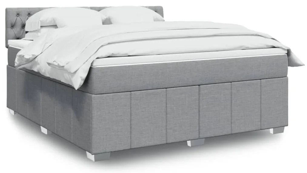 vidaXL Pat continental, gri deschis, 180x200 cm, material textil