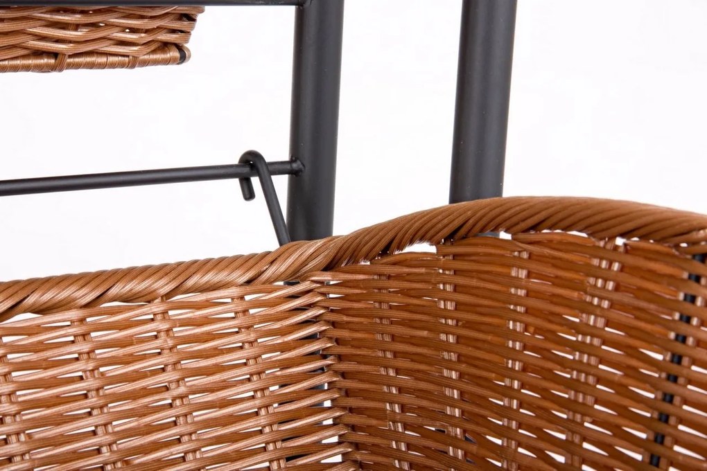 Raft cu 5 cosuri si roti design industrial CLAIRE 0721259 BZ