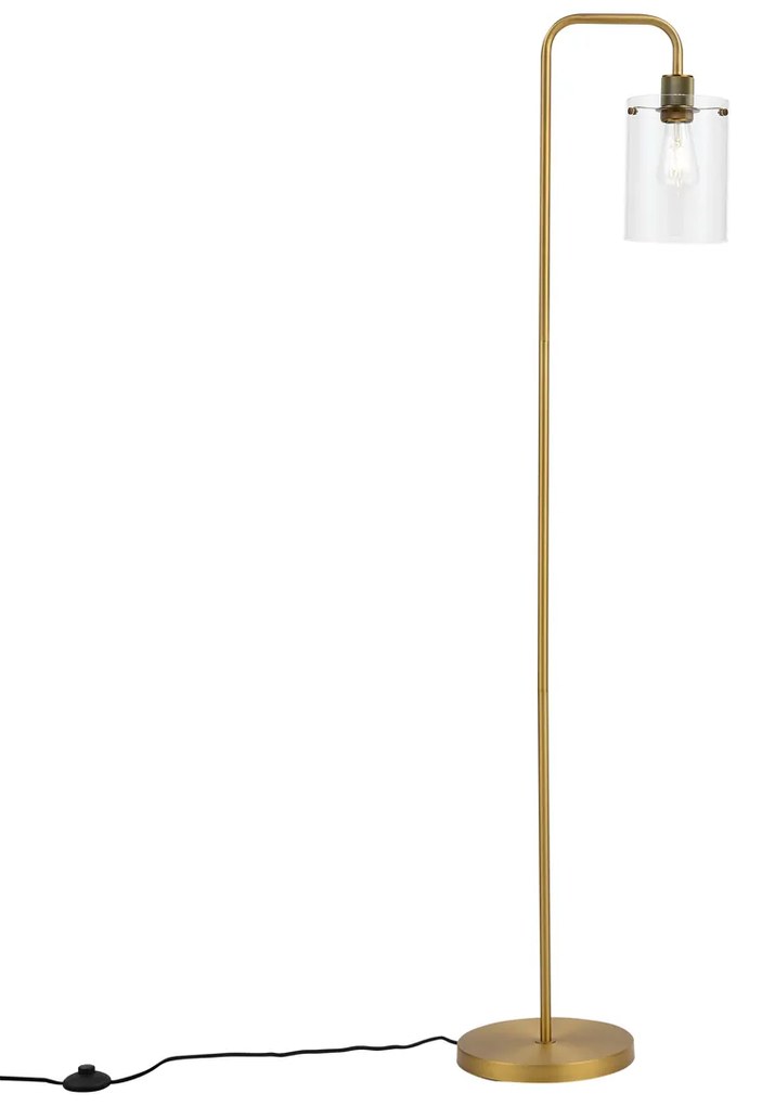 Lampă de podea de design bronz cu sticlă transparentă - Domo