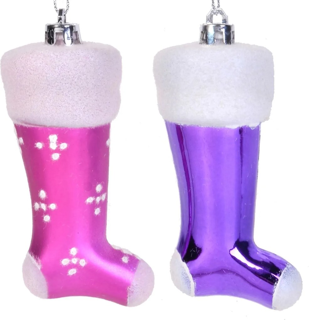 Set 4 ornamente brad cizmulite Pink