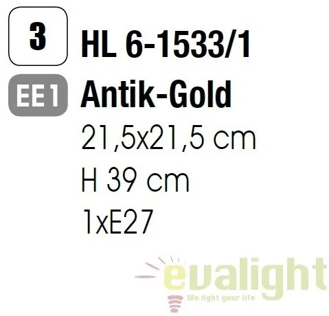 Pendul design rustic Frano Latern HL 6-1533/1 Antik/gold OR