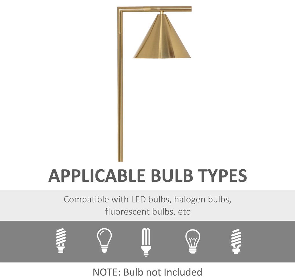 Lampa de podea, abajur reglabil, 31x26x153 cm aurie HOMCOM | Aosom RO