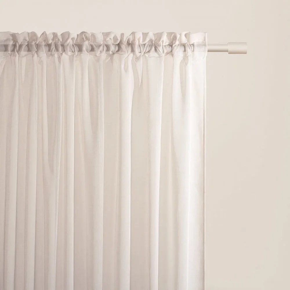 Perdea moale bej Flavia cu volane pe o bandă 140 x 250 cm