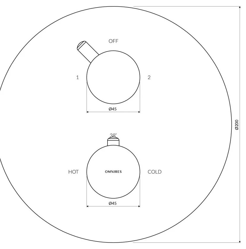 Omnires Y baterie cada-dus ascuns da Y1236ROBSB