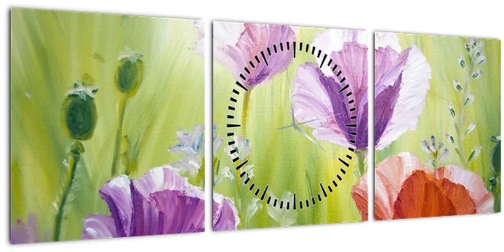 Tablou - Maci (cu ceas) (90x30 cm)