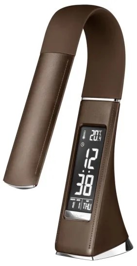 Lampă LED de masă dimabilă cu afișaj PELLE LED/7W/230V maro Brilagi