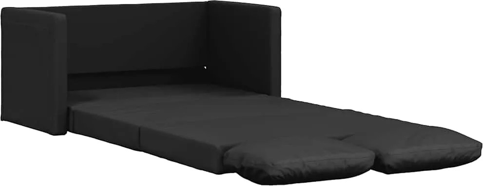vidaXL Canapea extensibilă 2 în 1, negru, 112x174x55cm piele ecologică