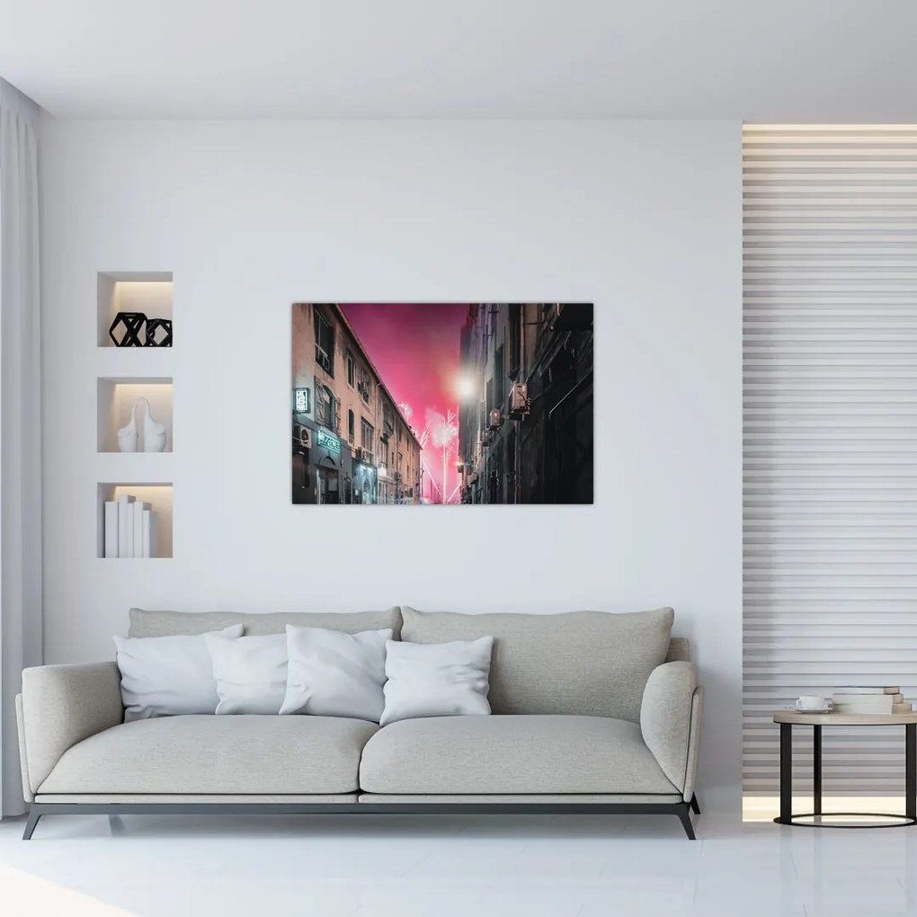 Tablou - Artificii din Marseille (90x60 cm)