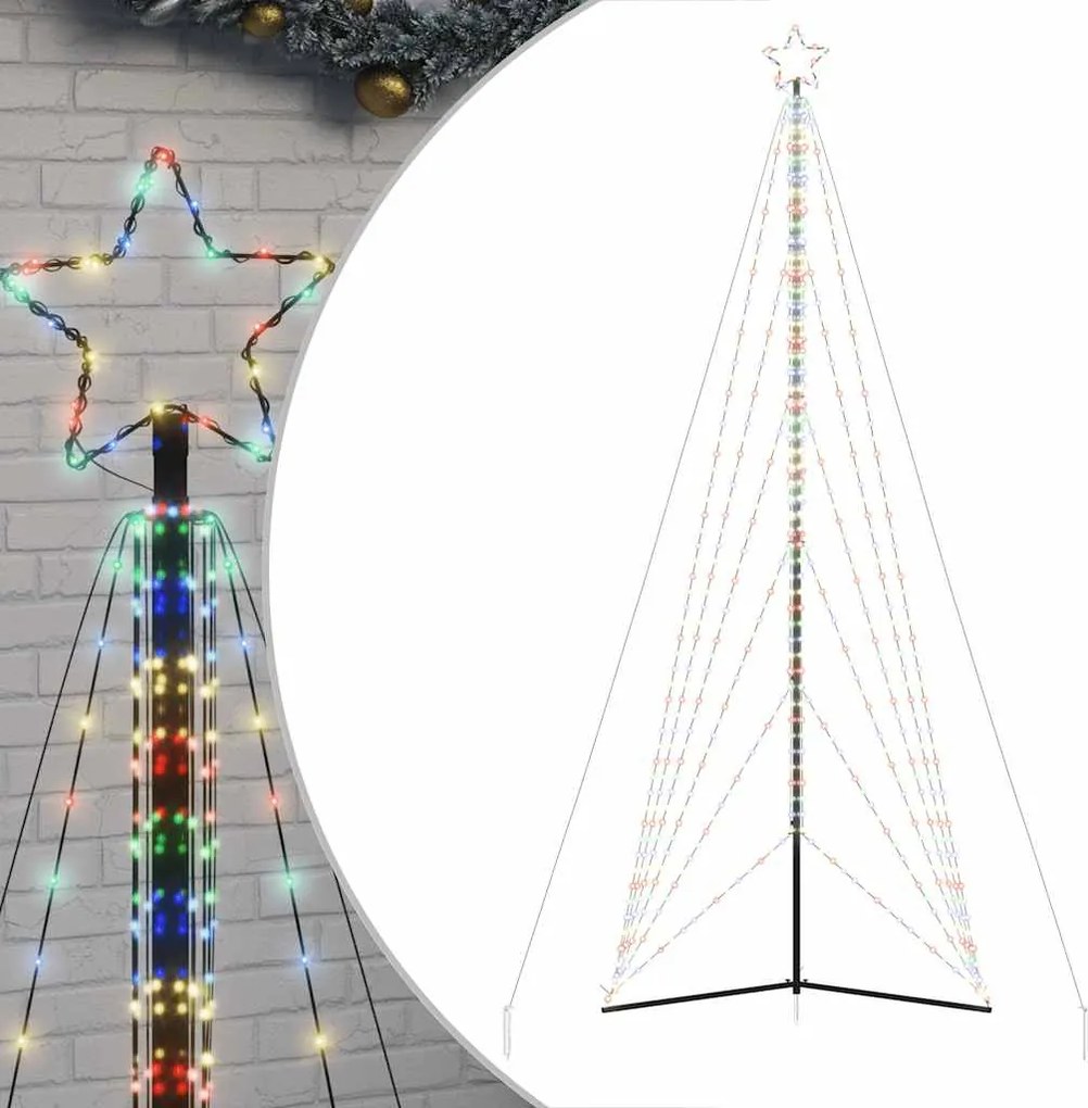 vidaXL Pom de Crăciun LED 861 LED-uri colorate 478 cm