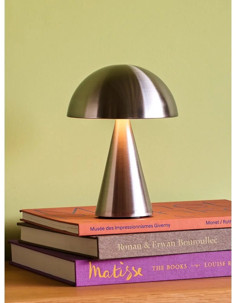 Veioză gri închis LED cu intensitate reglabilă (înălțime 20 cm) Mush – Hübsch