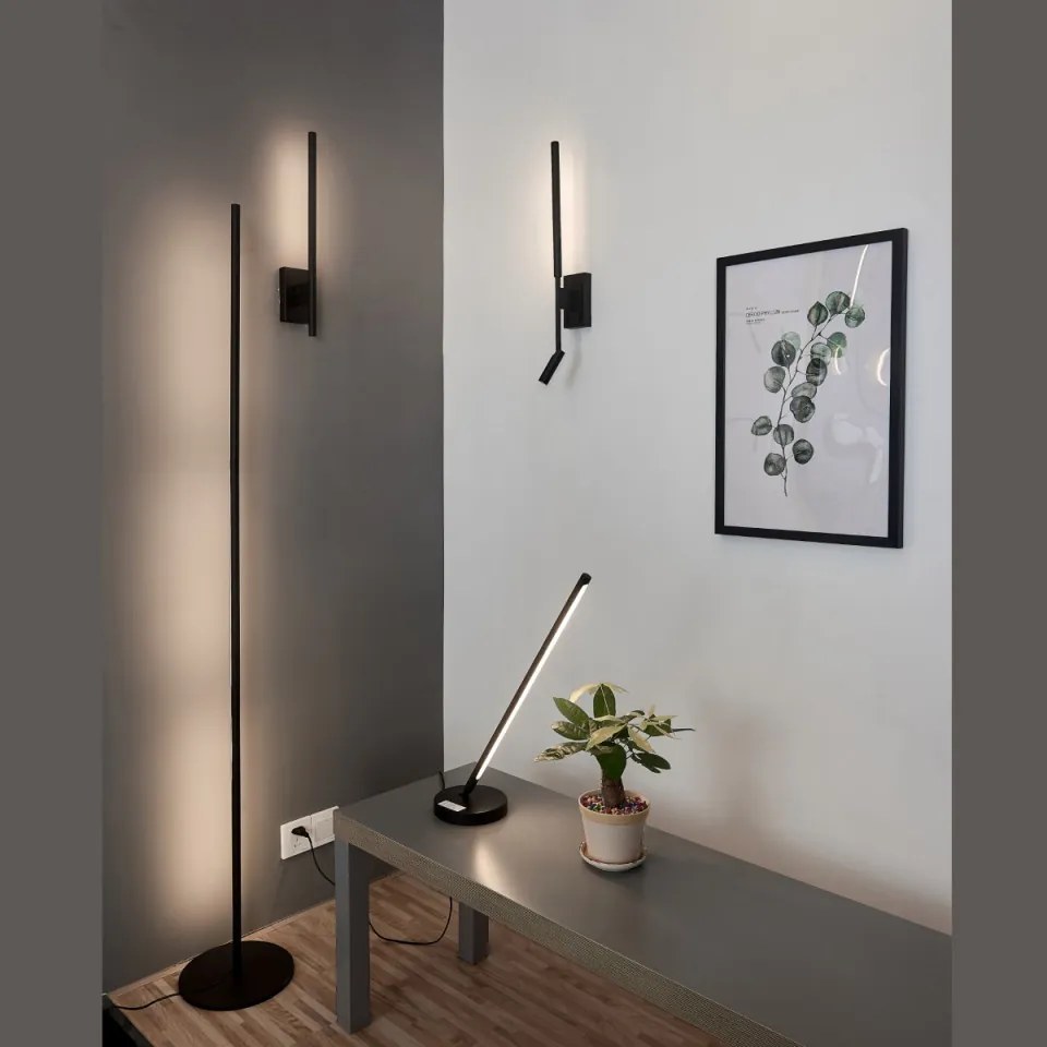 Lampadar modern negru minimalist forma liniara Torch