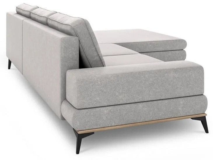 Colțar extensibil cu șezlong pe partea dreaptă Windsor & Co Sofas Planet, gri deschis