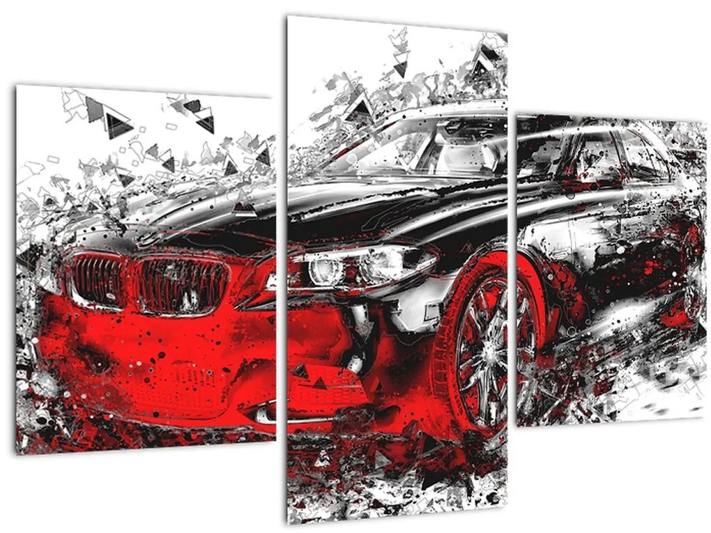 Tablou - Mașina pictată în acțiune (90x60 cm)