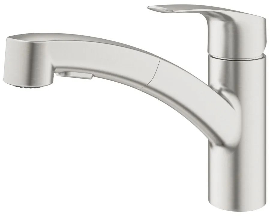 Baterie chiuveta bucatarie cu dus extractibil Supersteel Grohe Eurosmart New