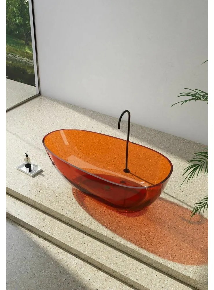 Cada freestanding din rasina transparenta Rune Mond sunset 170x87 cm