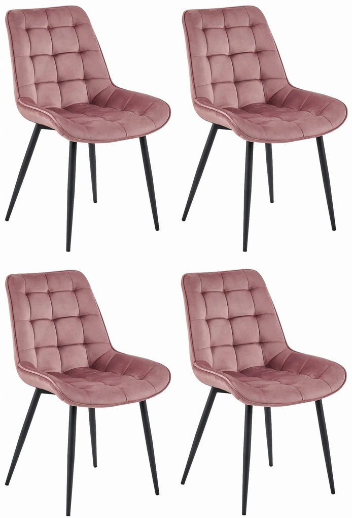 Set 4 Scaune Bucatarie/Dining Joy Roz Catifea