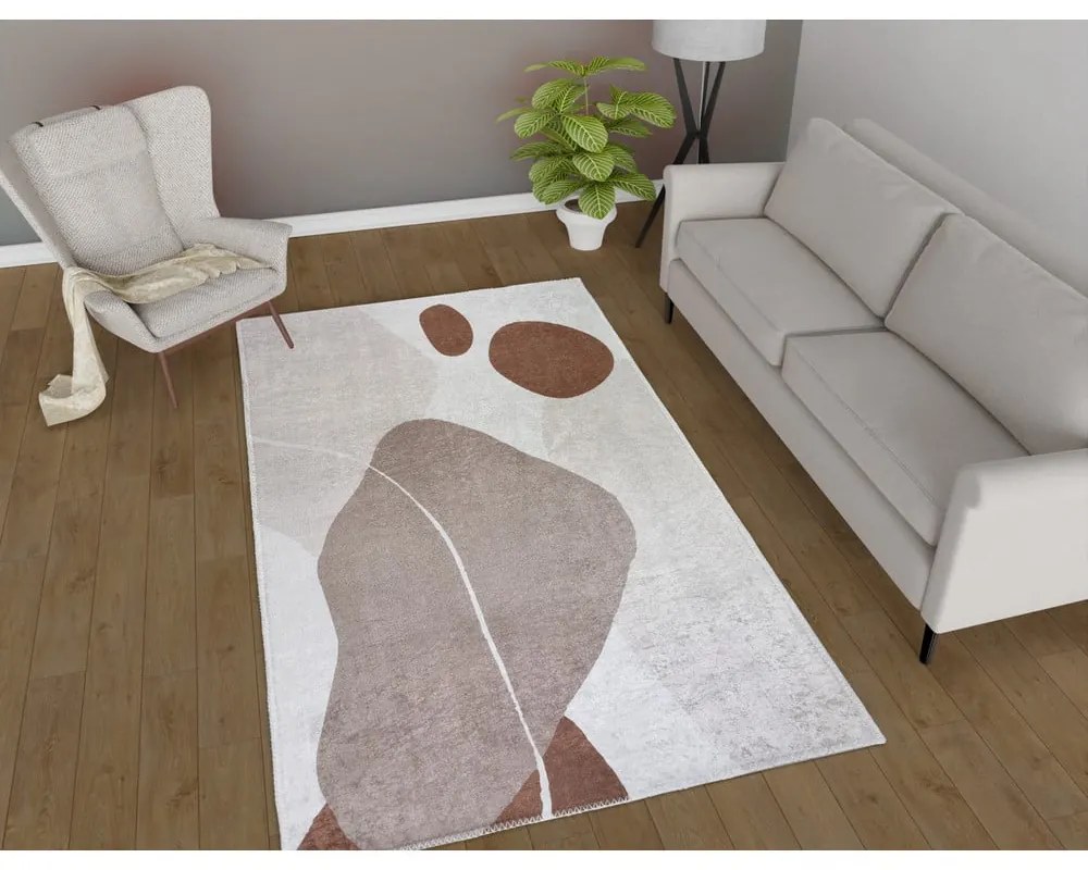 Covor tip traversă crem lavabil 80x200 cm Sandy Rocks – Vitaus