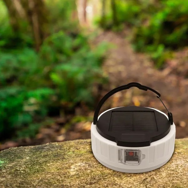 Lampă solară LED 2W 2V 6500K IPX4 2400mAh cu powerbank, neagră