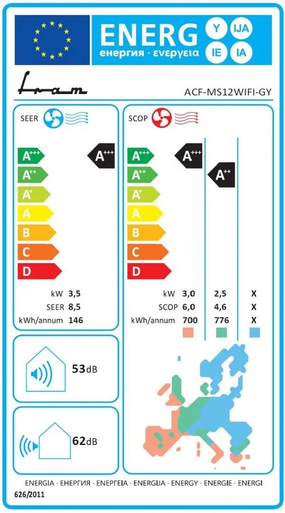 AER CONDITIONAT FRAM ACF-MS12WIFI-GY