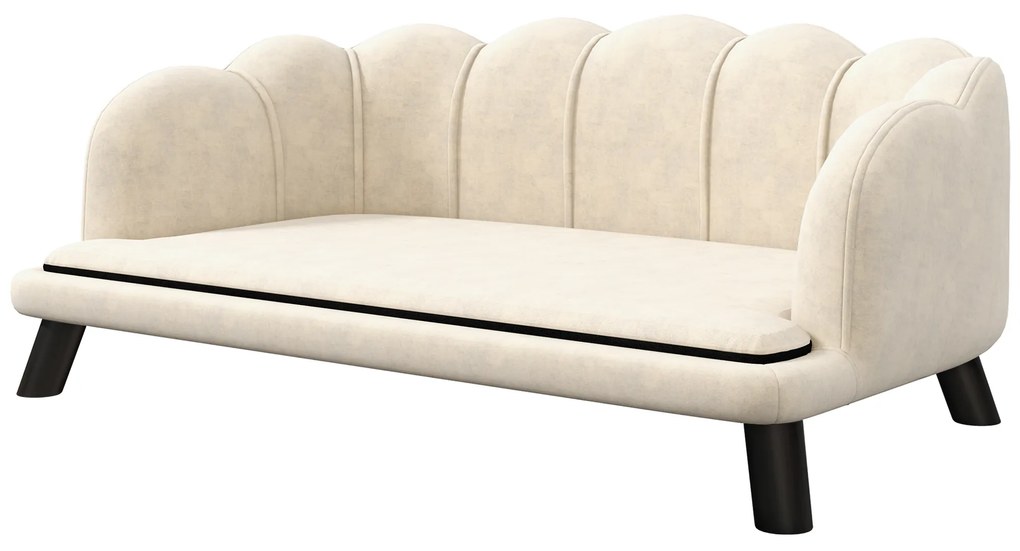 PawHut Canapea câine pat pentru câine pisică design contemporan sub formă de scoică dim. 98L x 60l x 35H cm pernă pufoasă catifea verde | Aosom Romania