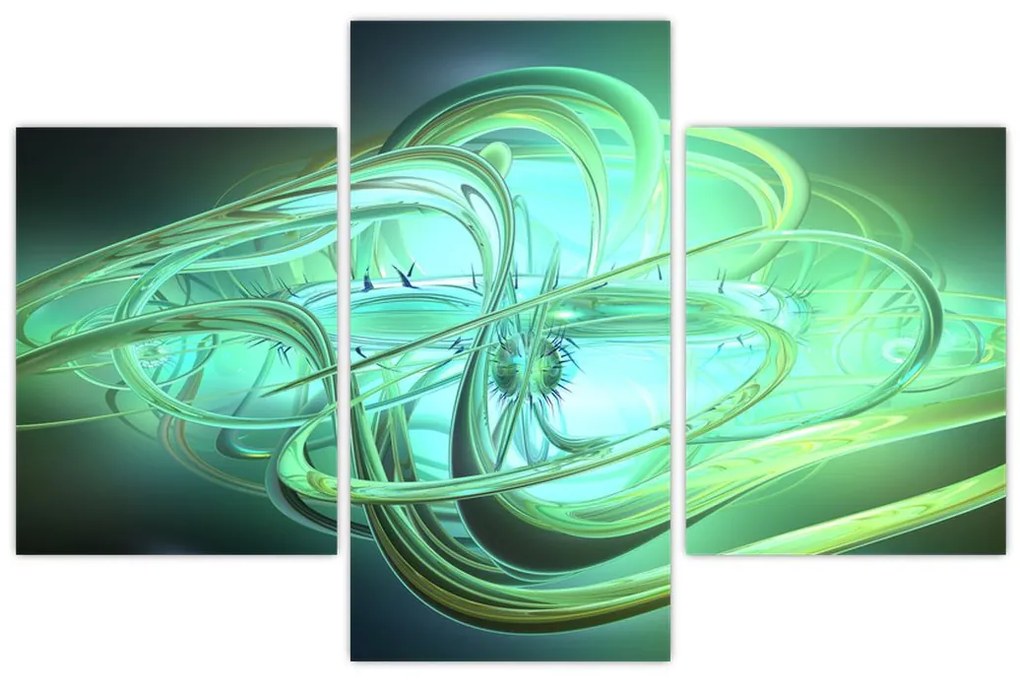 Tabloul cu abstracție verde (90x60 cm)