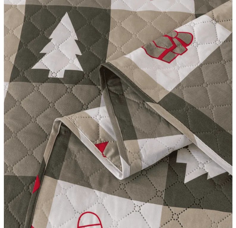 Cuvertura de pat CHRISTMAS SOCKS, verde Dimensiune: 170 x 210 cm