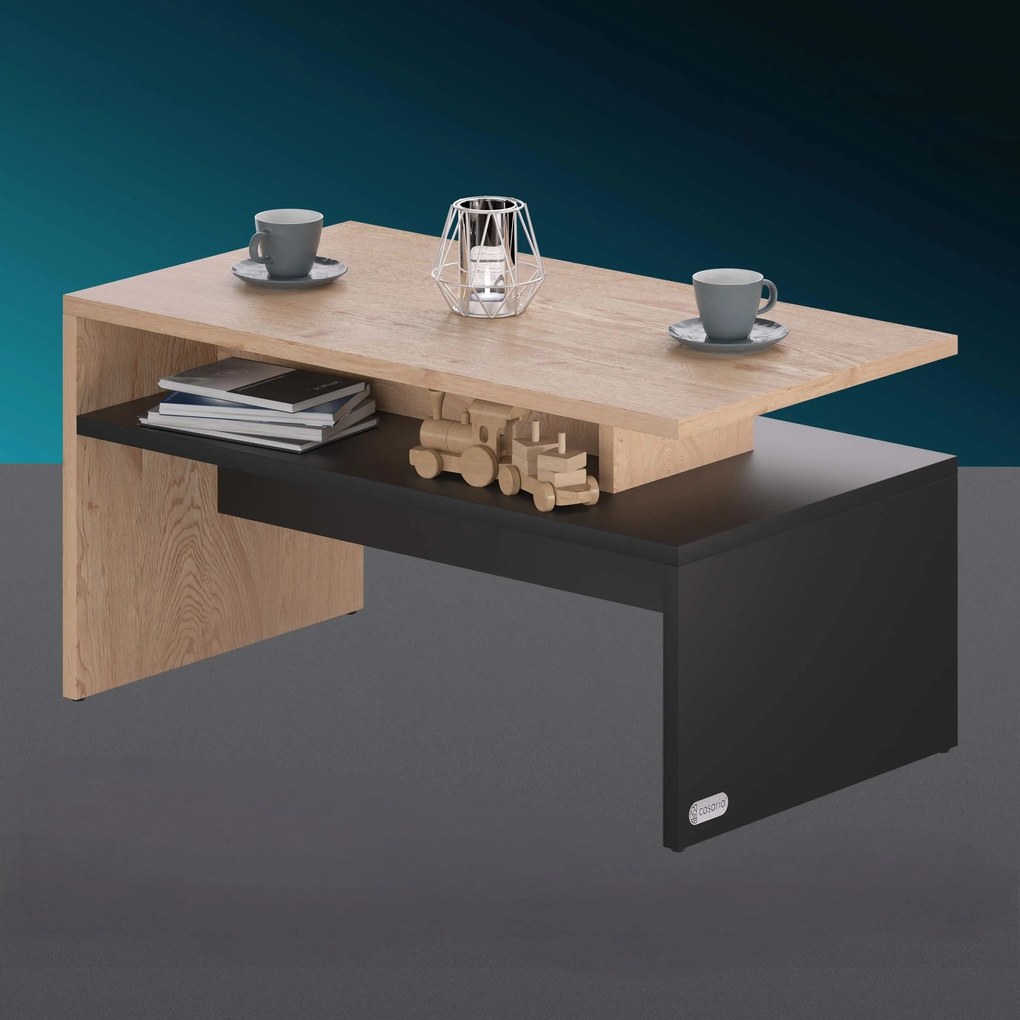 Măsuță de cafea SACRAMENTO, 95x55x50cm, maro/gri Casaria