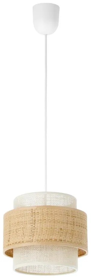 Lustră suspendată BOHO 1xE27/60W/230V, Ø 20 cm, iută/crem