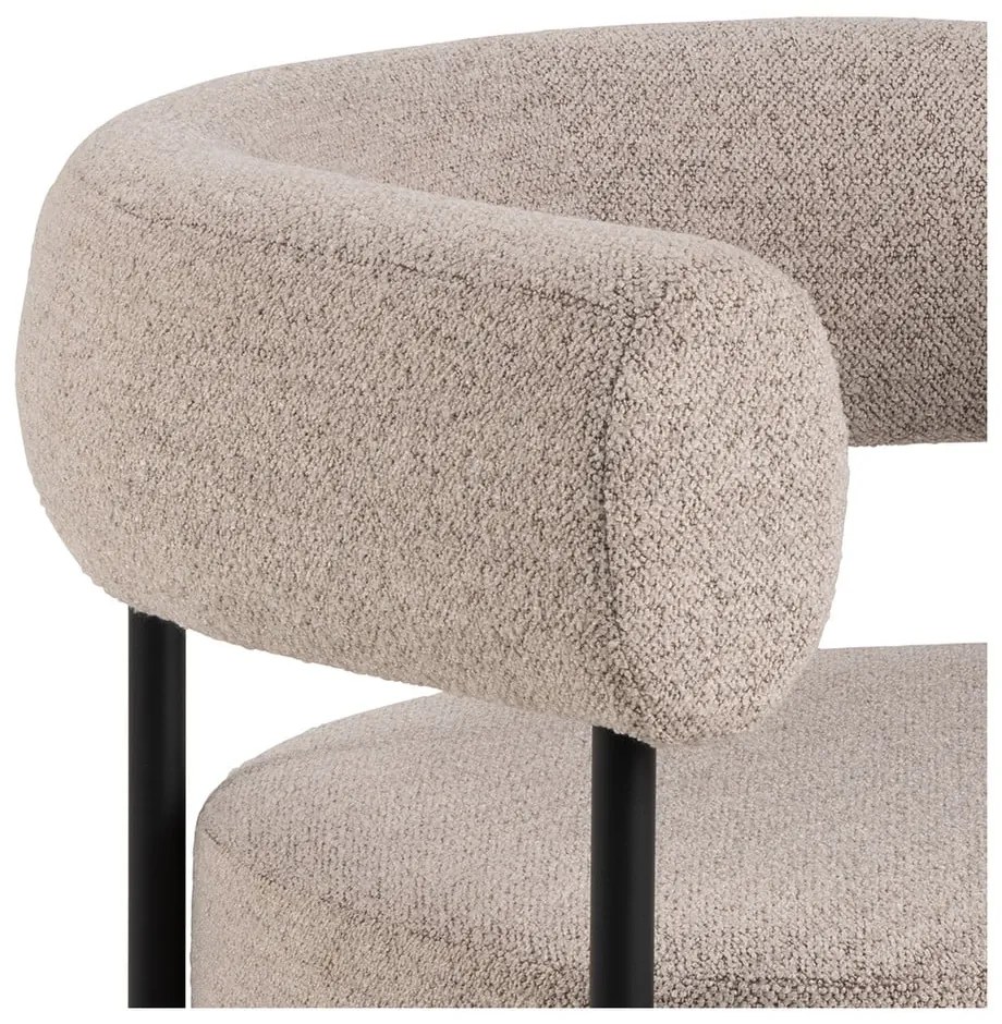 Fotoliu bej cu tapițerie din țesătură bouclé Oakfield – Actona