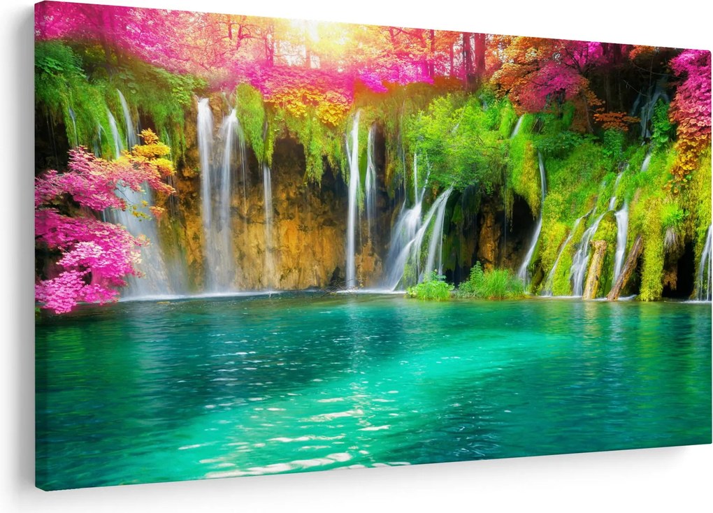 Tablou - Cascada, Lacurile Plitvice, Croația (90x60 cm)