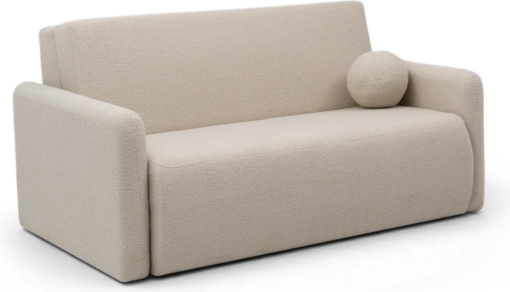 Canapea extensibilă cu 3 locuri și spațiu de depozitare Nido 140 cm - bouclé bej deschis Quelle 03