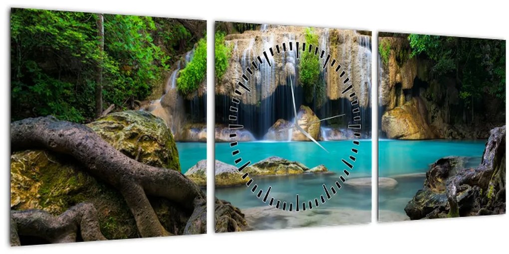 Tablou cu cascade (cu ceas) (90x30 cm)