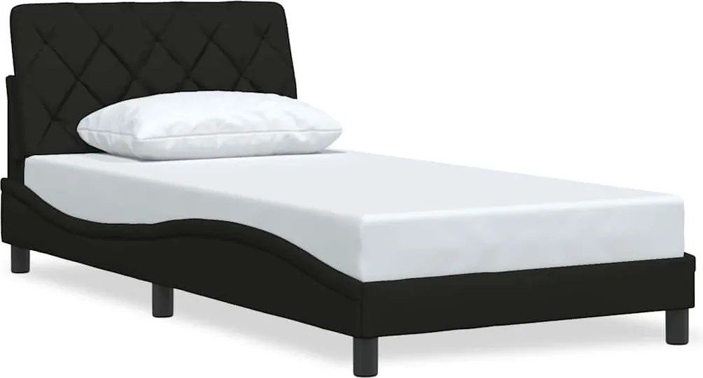 vidaXL Cadru de pat fără saltea, negru, 100x200 cm, textil