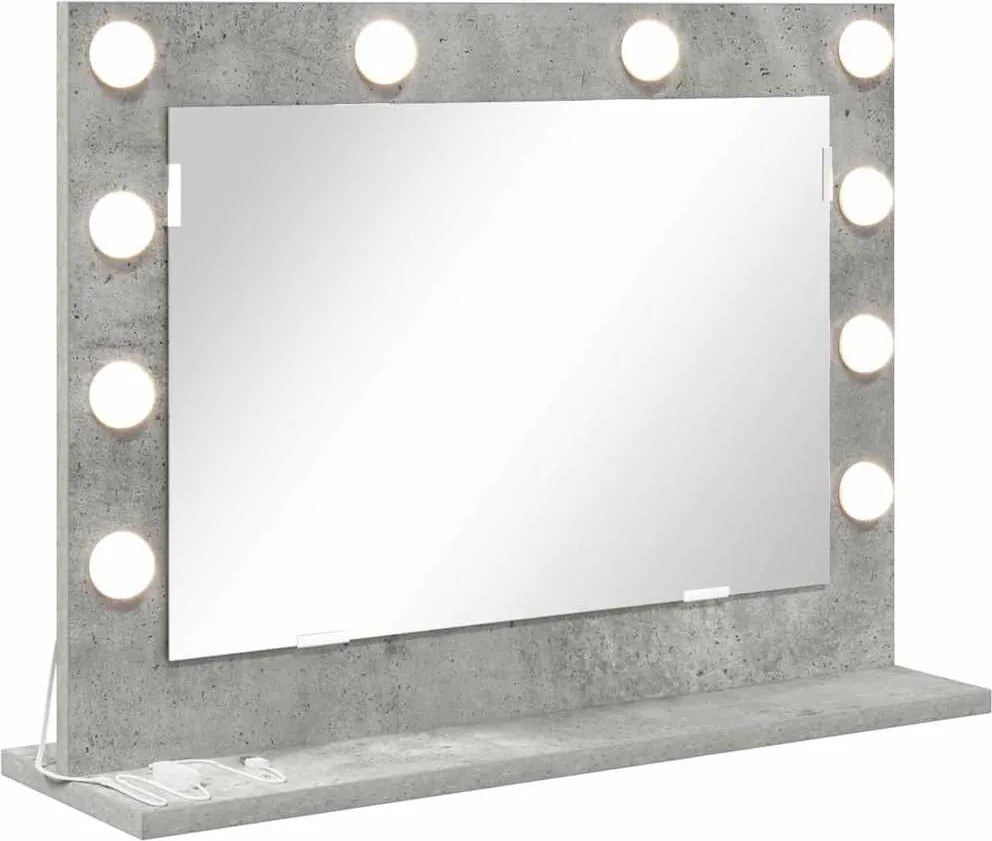 vidaXL Oglindă de toaletă Dreptunghiular Gri din beton 60 x 45 x 18 cm